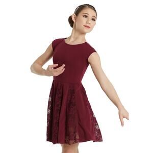 Dance Costume Weissman 11250 Small Adult Burgundy Dress Contemporary